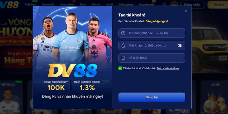 Đăng ký DV88 Đăng ký DV88 với hướng dẫn chi tiết